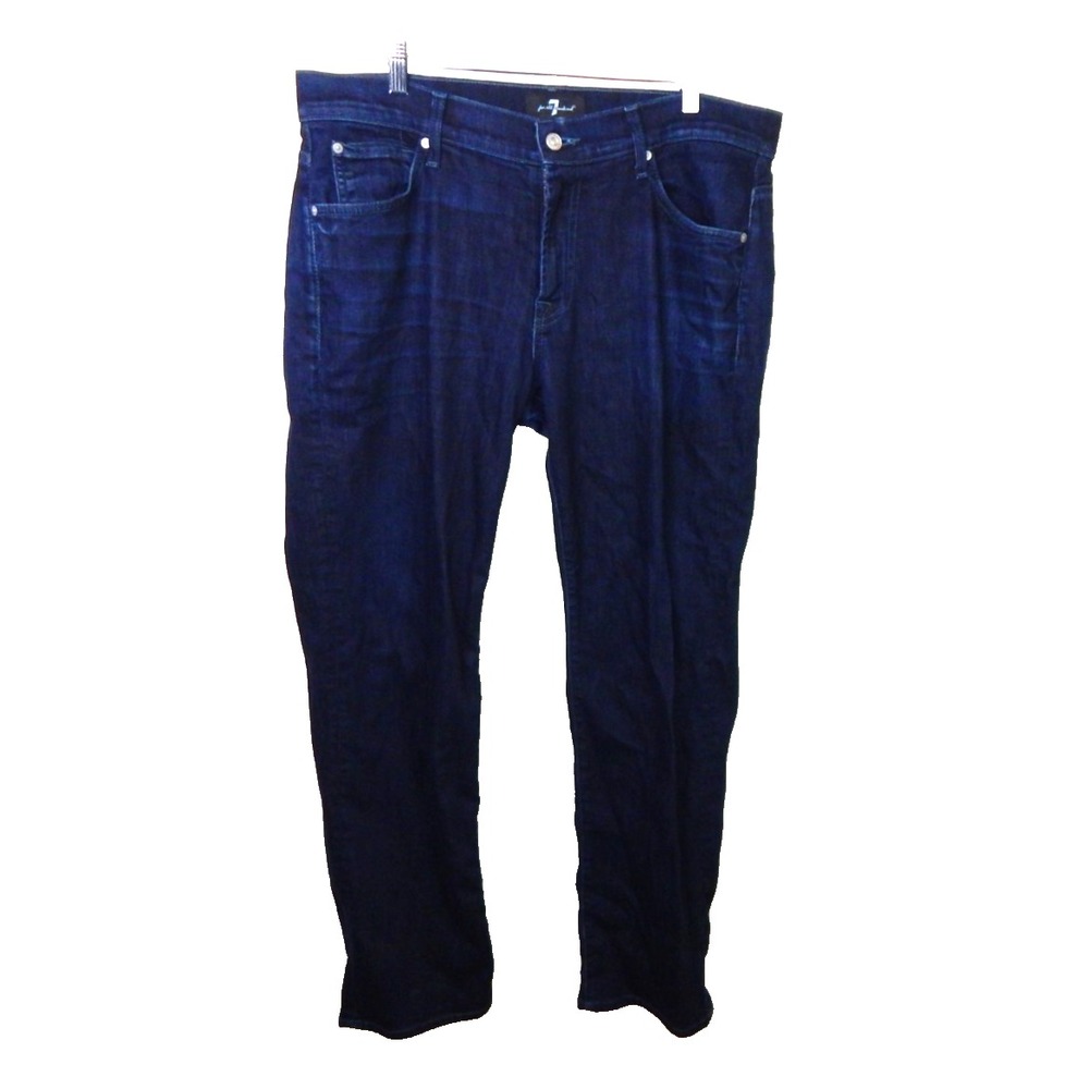 7 For All Mankind Men's 36 x 31 Jeans Austyn Straight Dark Wash Luxe Performance